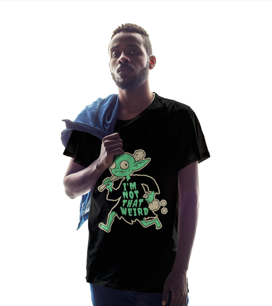 I'm Not That Weird Goblin With D20 Dice Fun Fantasy Role Playing Humor T-Shirt