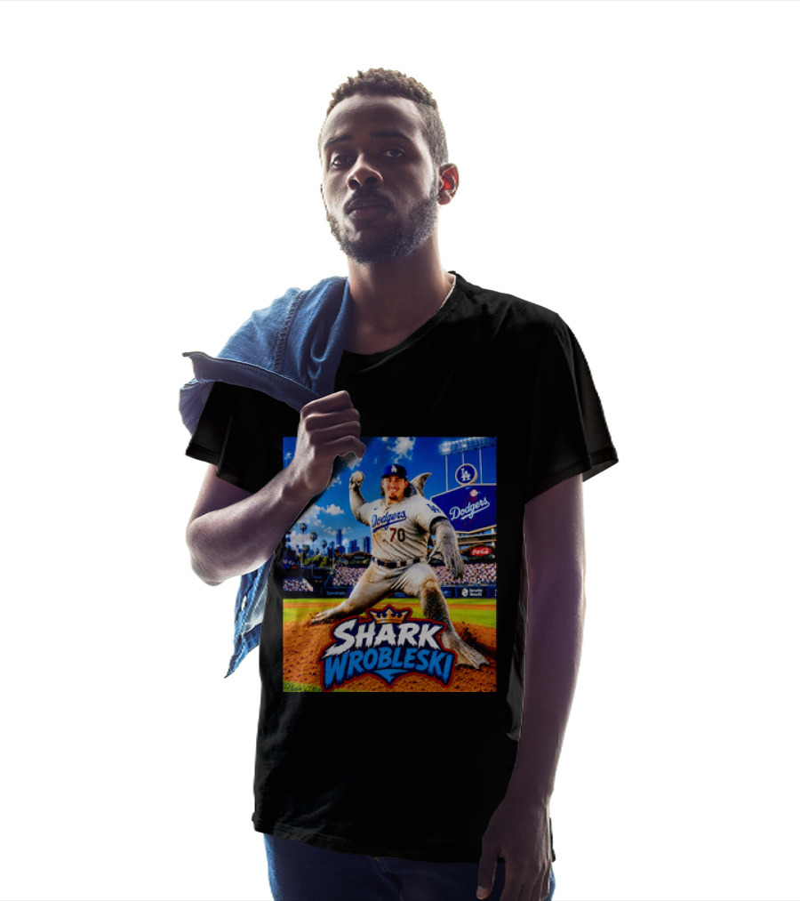 Shark Wrobleski Los Angeles Dodgers No 70 Iconic Baseball Player Fantasy T-Shirt