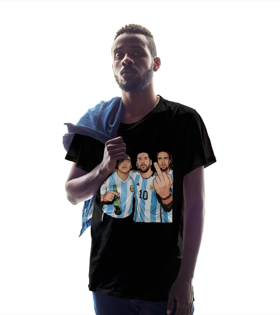 Messi Maradona Batistuta Argentina Football Legends T-Shirt