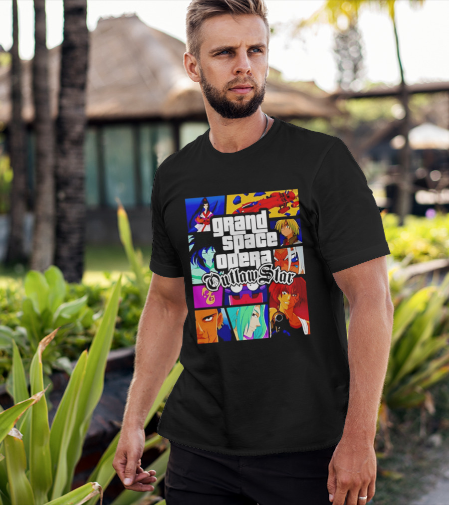 Grand Space Opera Outlaw Star Anime Characters Collage T-Shirt