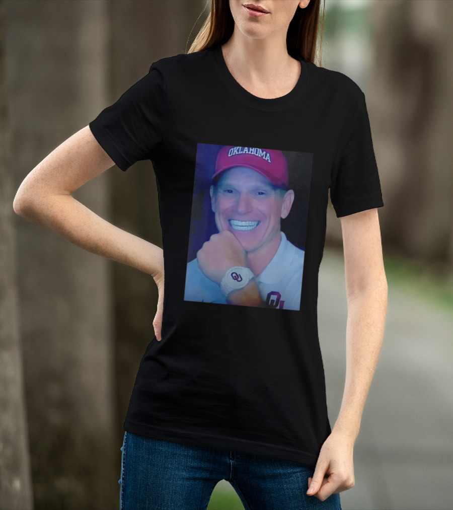 Oklahoma Sooners Brent Venables Smiling With Grill And OU T-Shirt