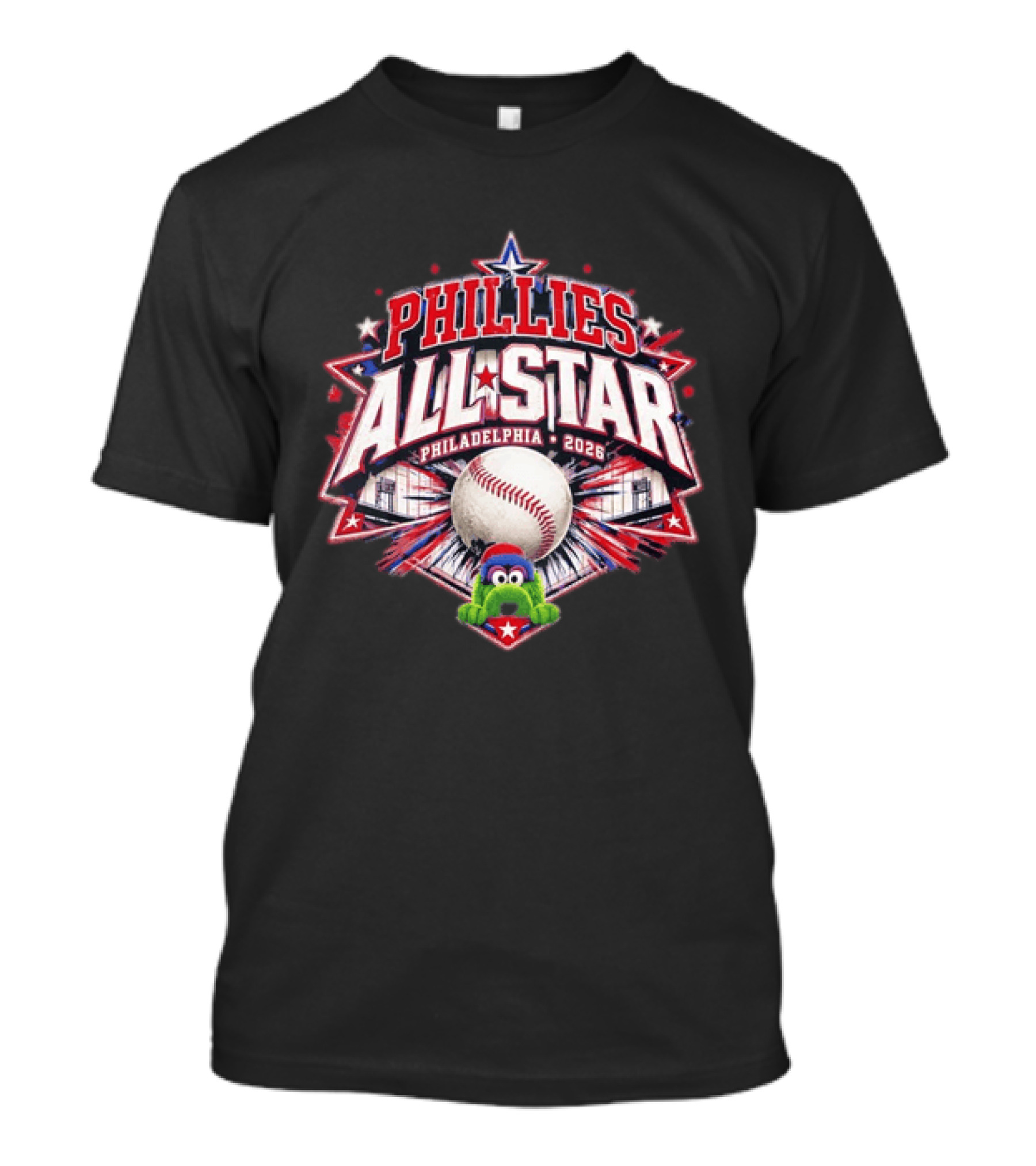 Phillies All Star Philadelphia 2026 Gritty Baseball Event Promo T-Shirt