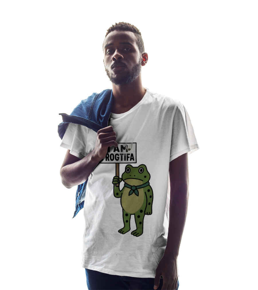 I AM FROGTIFA Frog Holding Sign T-Shirt