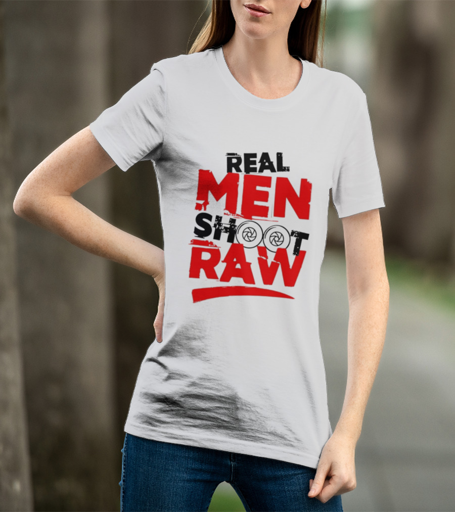Real Men Shoot RAW Camera Shutter Aperture Photography T-Shirt
