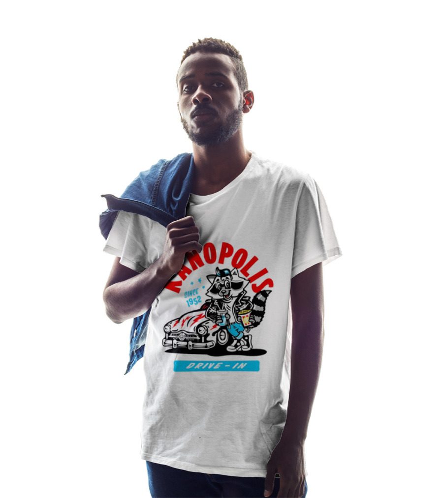 Kanopolis Drive In Since 1952 Raccoon Car T-Shirt
