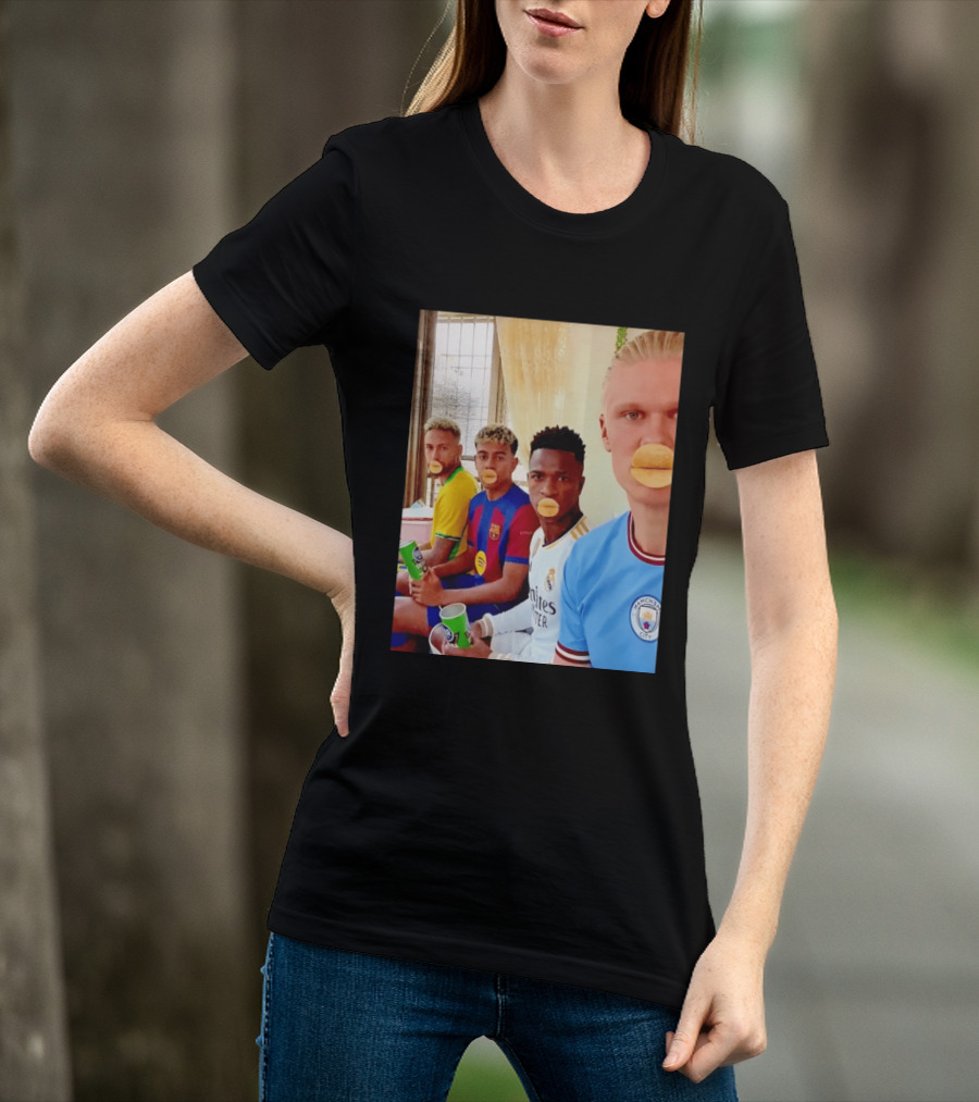 Neymar Vinicius Barcelona Real Madrid Manchester City Football Stars Chips T-Shirt