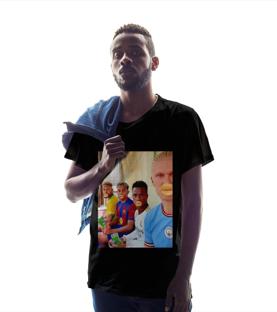 Neymar Vinicius Barcelona Real Madrid Manchester City Football Stars Chips T-Shirt