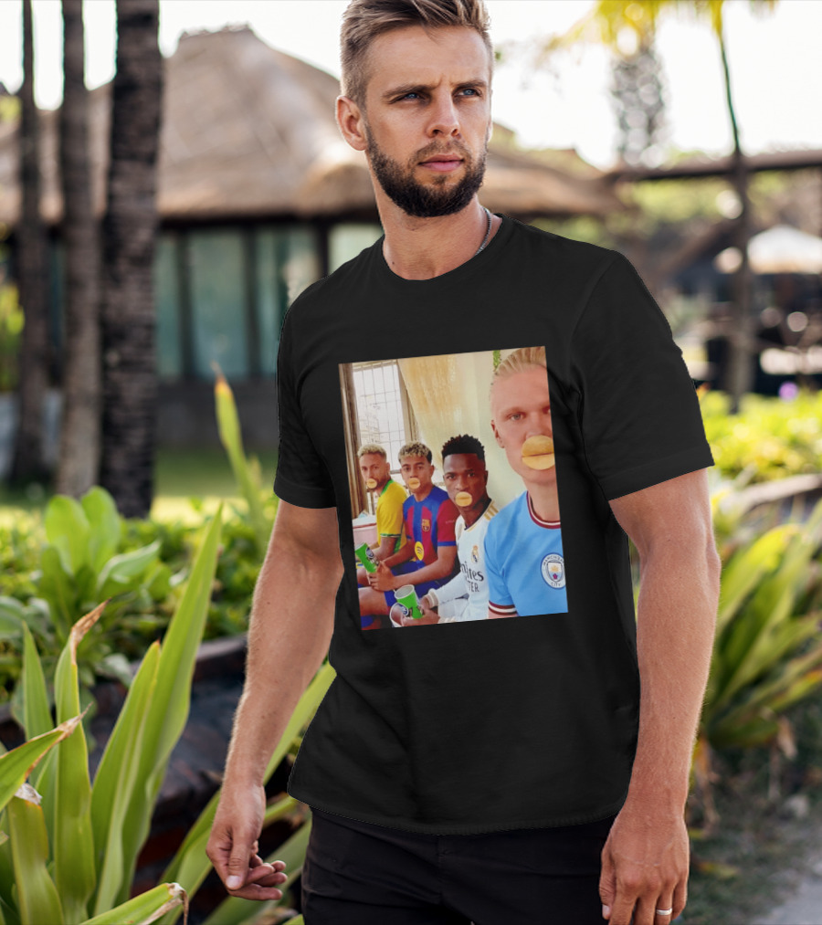 Neymar Vinicius Barcelona Real Madrid Manchester City Football Stars Chips T-Shirt