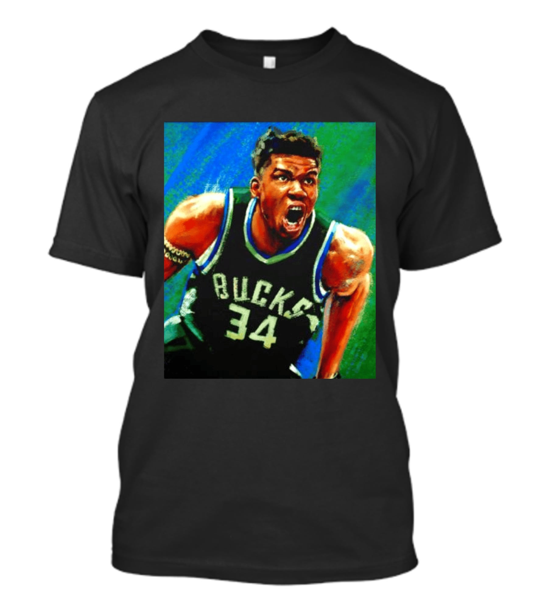 Giannis Antetokounmpo Bucks No 34 Jersey Art Basketball Star T-Shirt