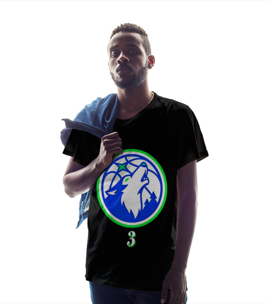 Jaden McDaniels Minnesota Timberwolves 3 Wolf Basketball T-Shirt