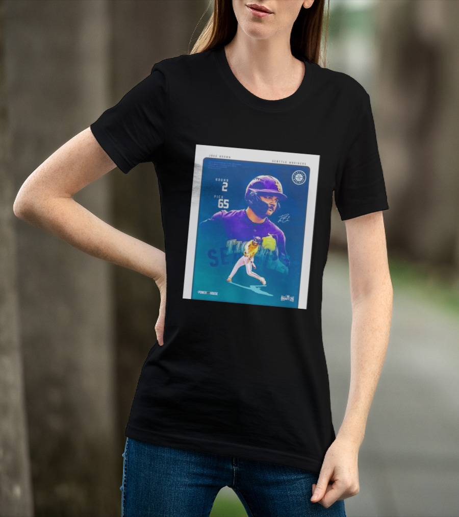Jake Brown Seattle Mariners Round 2 Pick 65 Draft 26 Powerhouse T-Shirt