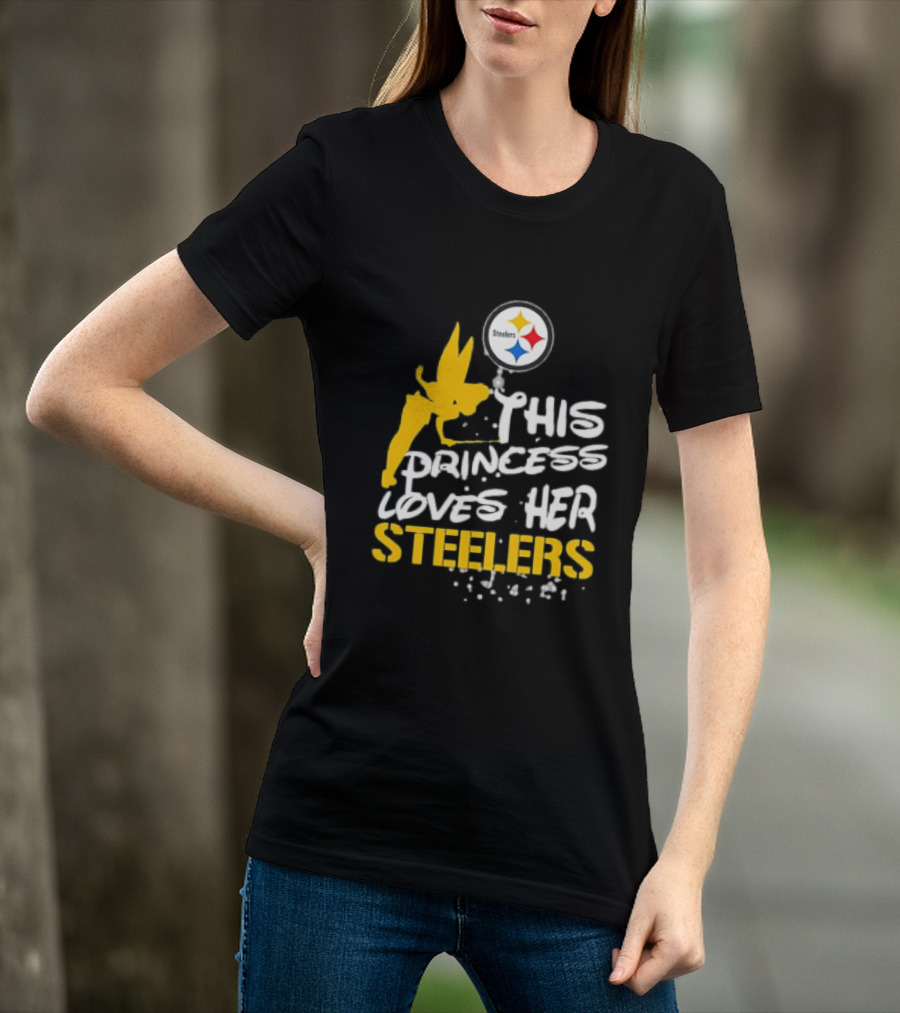 Tinkerbell This Princess Loves Her Steelers Pittsburgh Steelers T-Shirt