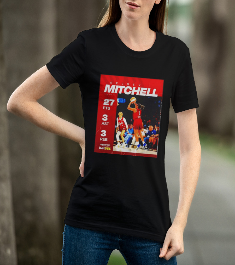 Kelsey Mitchell 27 Points Stat Leader 3 Assists 3 Rebounds At Las Vegas T-Shirt