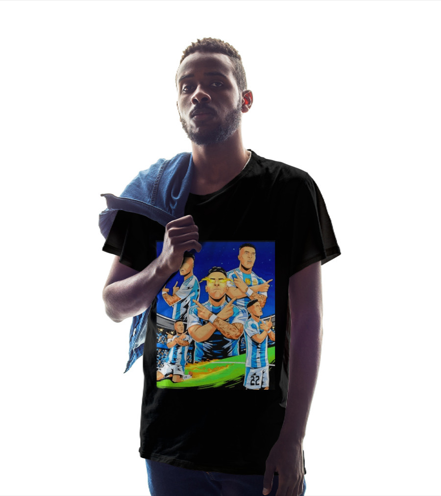 Lautaro Martinez Argentina National Team Collage Soccer Star Celebration T-Shirt