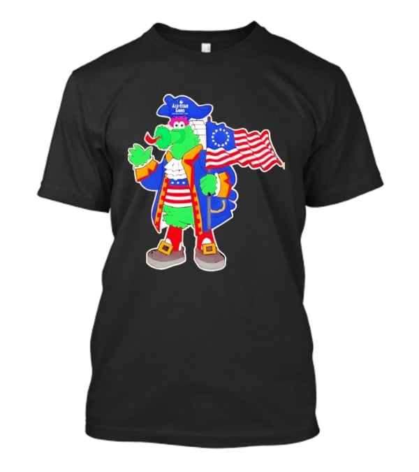 Phillie Phanatic Patriotic 2026 All Star Game Philadelphia Phillies American Flag MLB T-Shirt