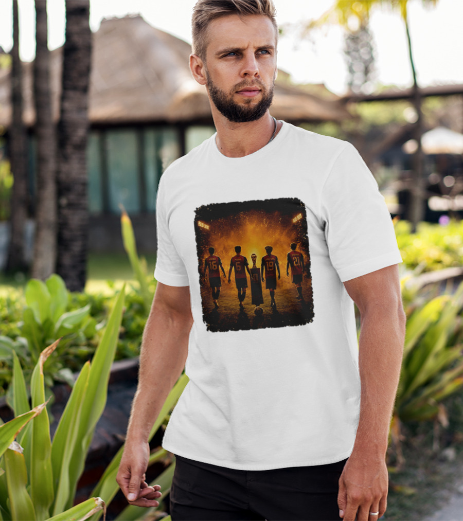 Spain National Football Team Rodrigo Merino Lamine Yamal Oyarzabal Trophy 2026 T-Shirt