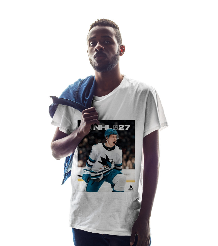 EA Sports NHL 27 Macklin Celebrini San Jose Sharks Cover Athlete NHLPA T-Shirt