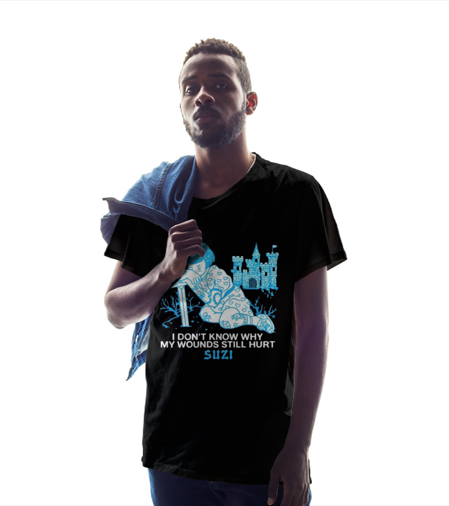 I Don't Know Why My Wounds Still Hurt Suzi Sad Blue Cartoon Castle T-Shirt
