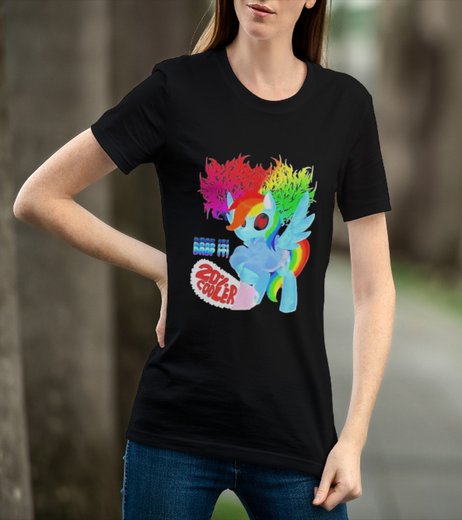 Drop It 20% Cooler Bubblegum Chainsaw Rainbow Dash T-Shirt