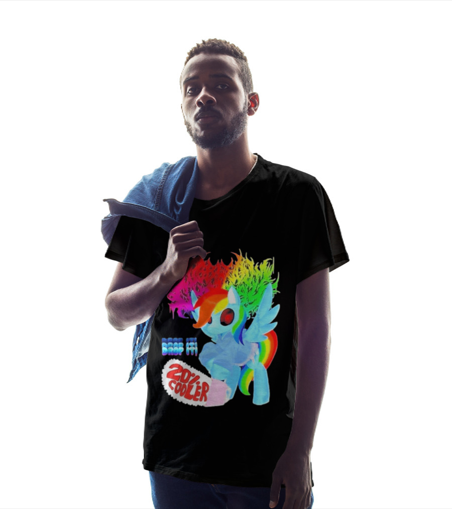 Drop It 20% Cooler Bubblegum Chainsaw Rainbow Dash T-Shirt
