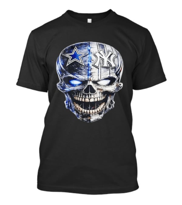 Dallas Cowboys Star New York Yankees Skull T-Shirt