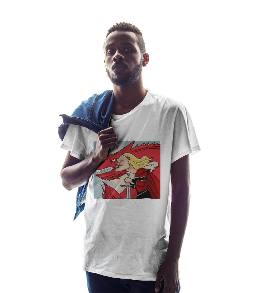 Haaland Norway Dragon Rider Caricature T-Shirt