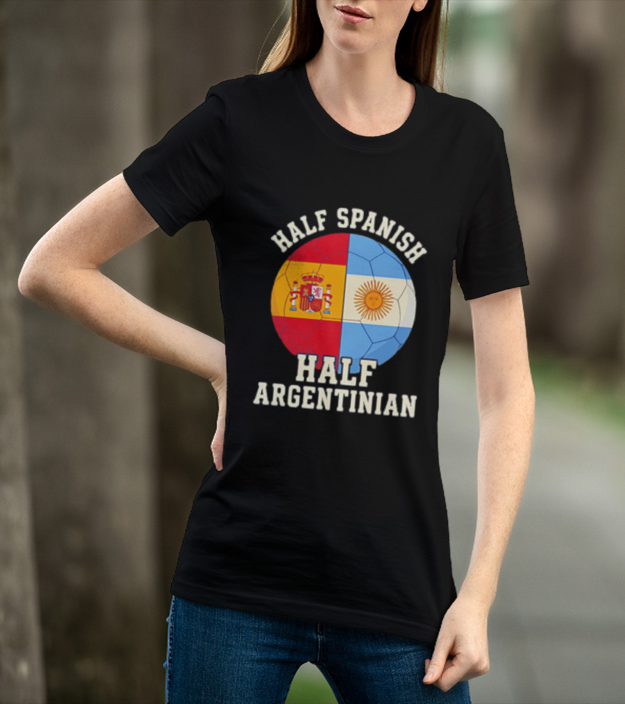 Half Spanish Half Argentinian Flag Ball T-Shirt