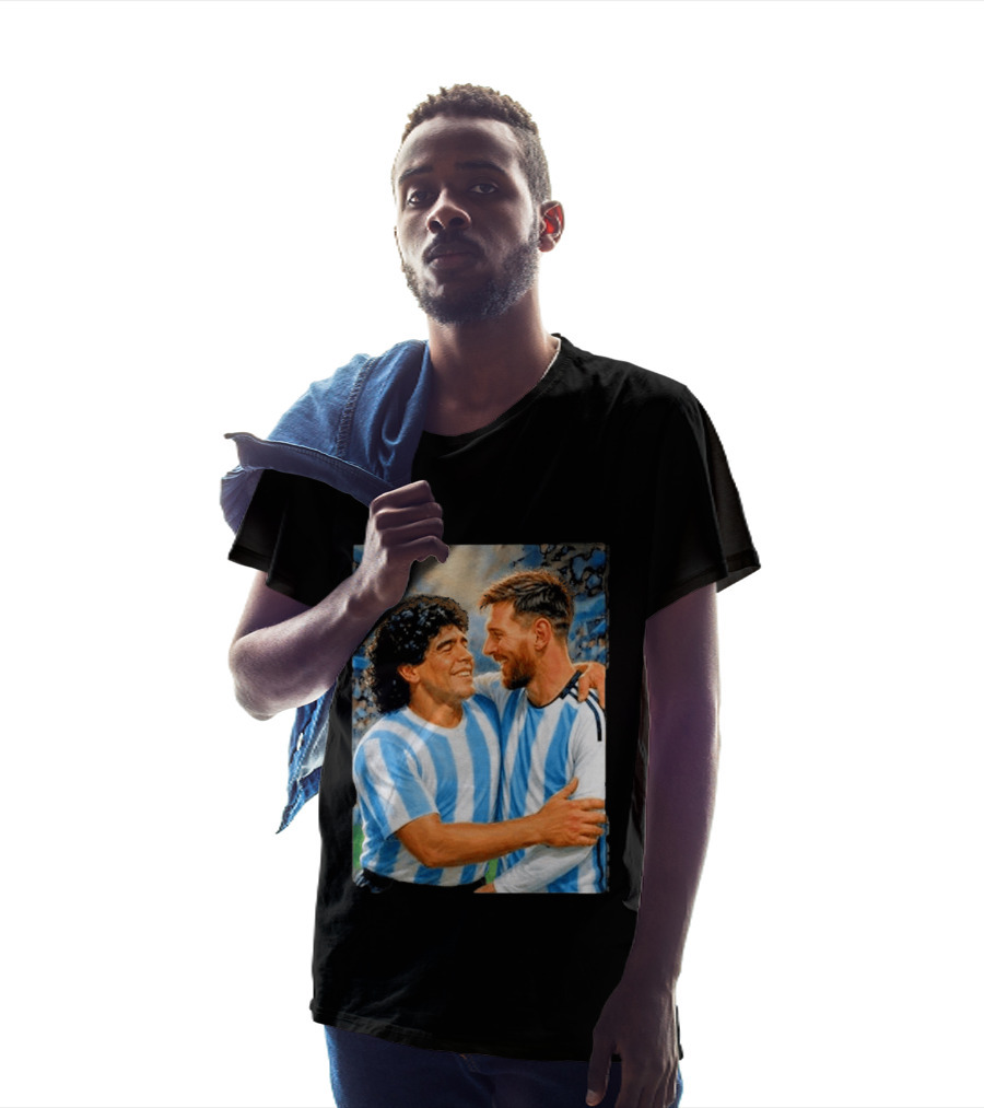 Lionel Messi Maradona Argentina Football Legends Digital T-Shirt