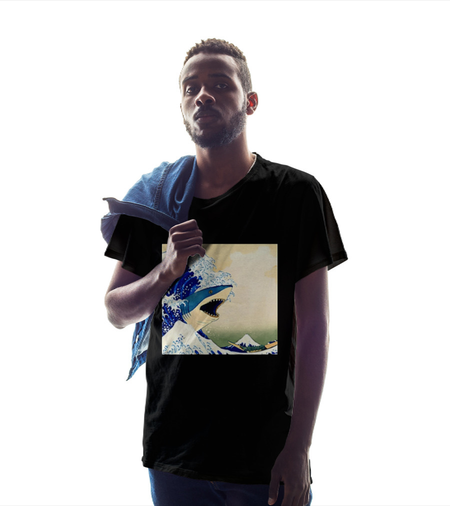 The Great Wave Off Kanagawa Sharks Fusion Art Japan Ukiyo E T-Shirt