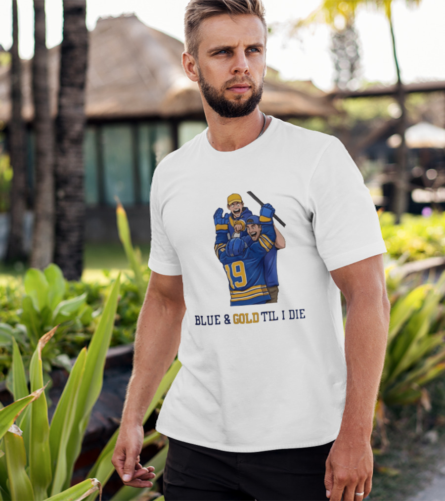 Buffalo Sabres Blue & Gold Til I Die Peyton Krebs 19 Hockey Fans T-Shirt