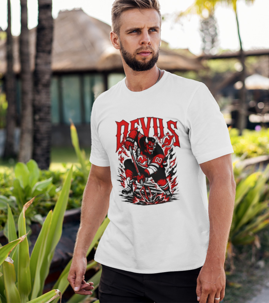 New Jersey Devils NHL Hockey Number 00 Devil Player T-Shirt