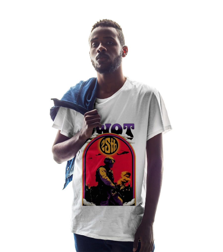 GWOT 25th Anniversary Soldier Helicopters Fire T-Shirt