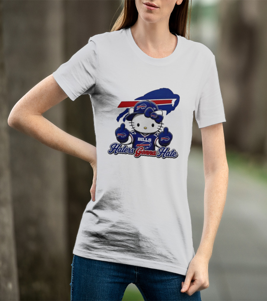 Hello Kitty Bills Haters Gonna Hate Middle Finger T-Shirt