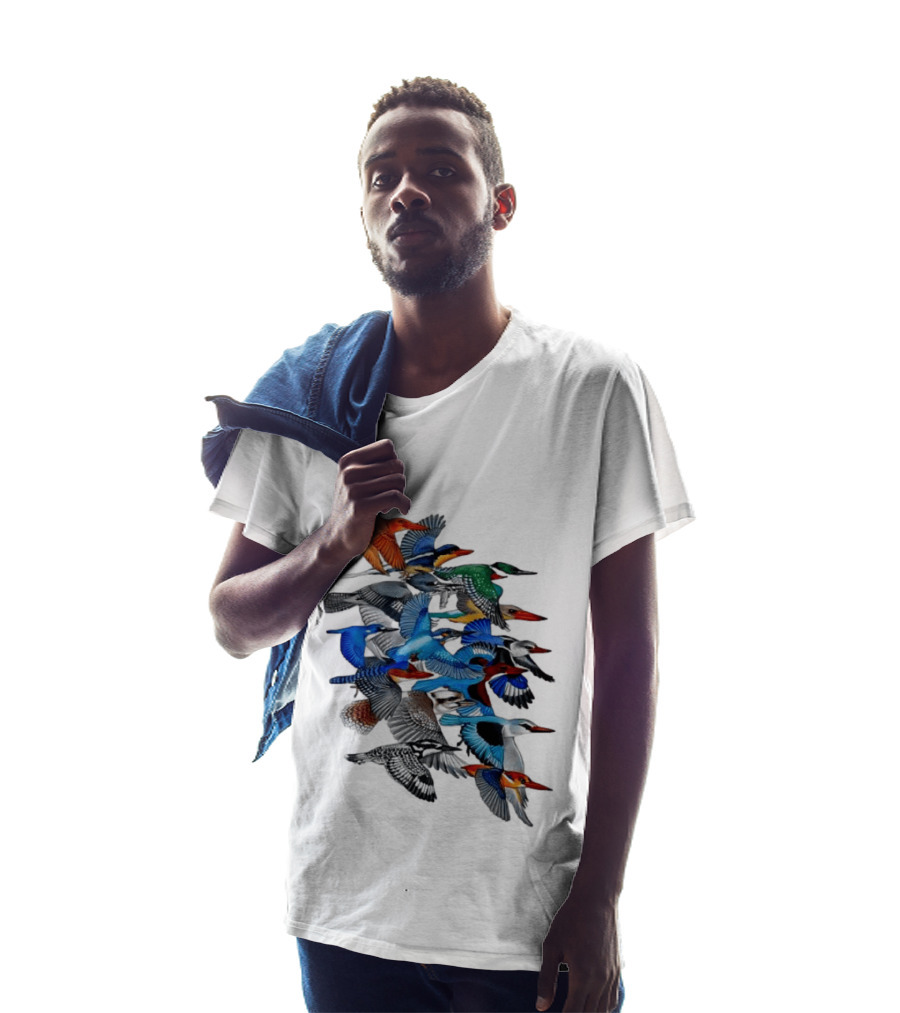 Kingfisher Birds Flying Wildlife Nature Species Collection T-Shirt