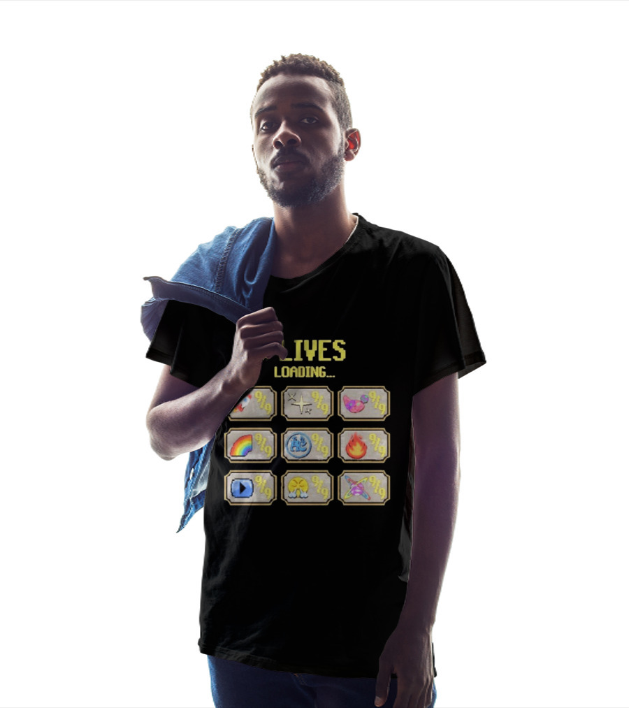 9 Lives Loading Rocket Cat Rainbow Fire Emoji Symbols Cvtscape Alleycvt T-Shirt