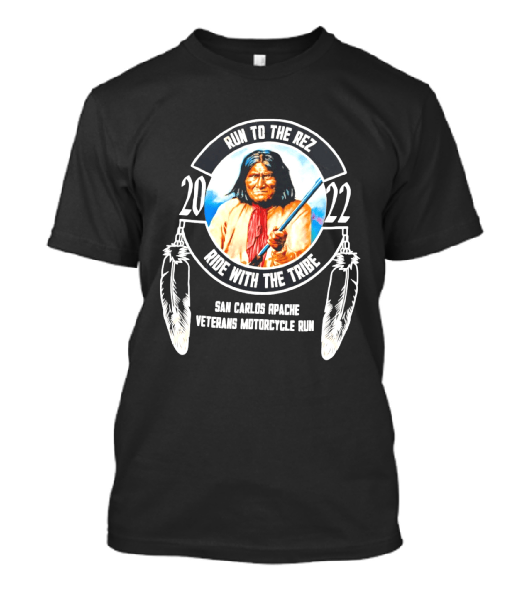 2022 San Carlos Apache Run To The Rez Ride With The Tribe Veterans Motorcycle Run T-Shirt