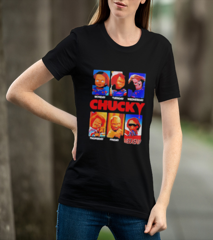 Child's Play Chucky Monday To Weekend Expressions T-Shirt