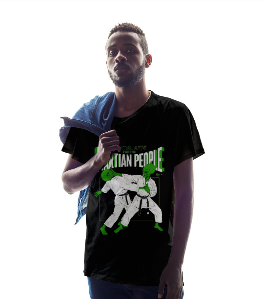 Martial Arts For The Martian People Vol 1 Green Martian Figures In Gi T-Shirt