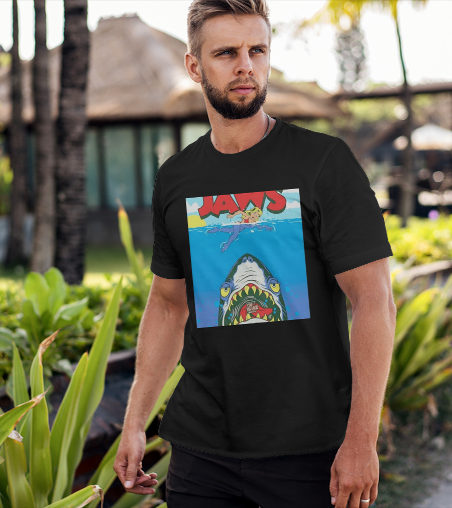 The Vigilante Jaws Shark Attack Comic Cartoon T-Shirt