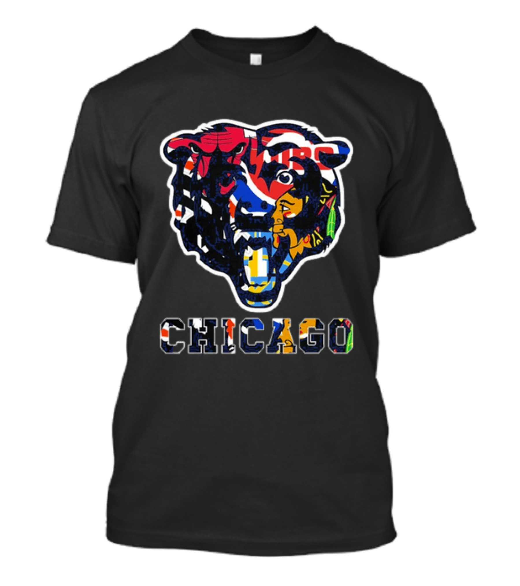 Chicago Bears Cubs White Sox Bulls Blackhawks Fire Sports Mashup T-Shirt