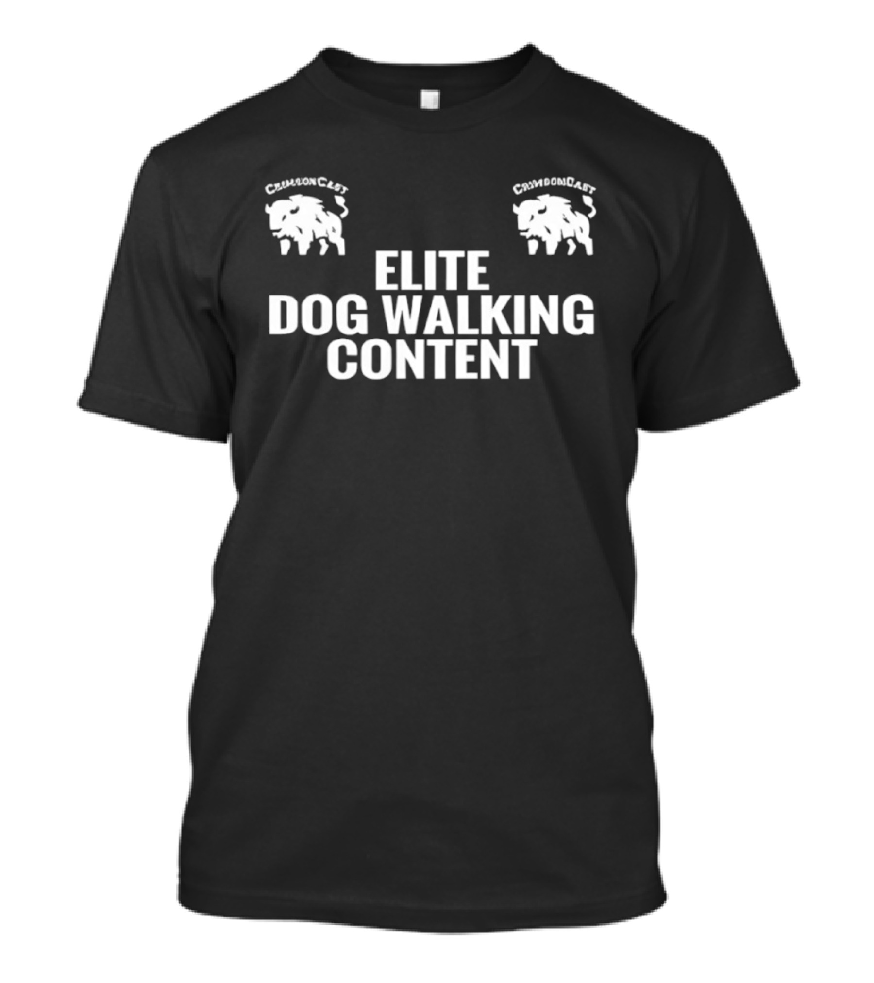 CrimsonCast Elite Dog Walking Content Buffalo T-Shirt