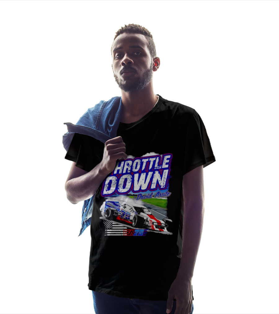 Throttle Down David Arute Monaco Ford Modified Racing 75 American Flag T-Shirt