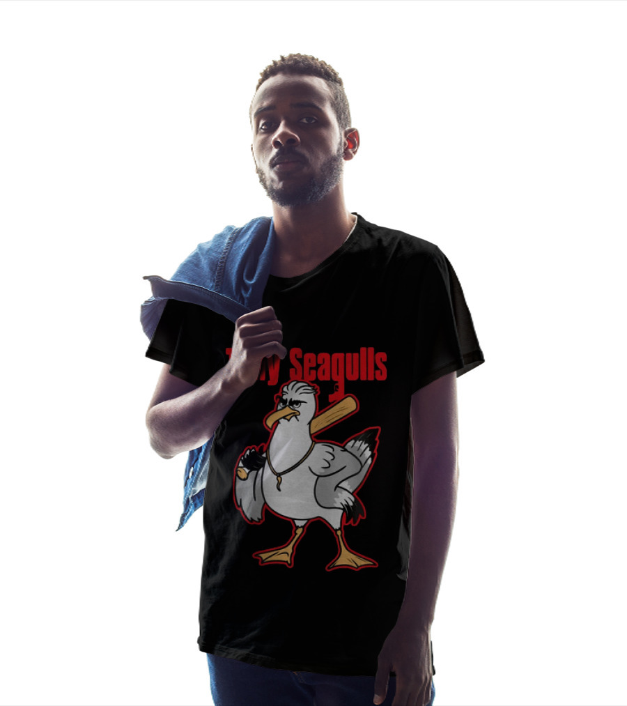 Tony Seagulls Section 10 Bird Character With Baseball Bat T-Shirt