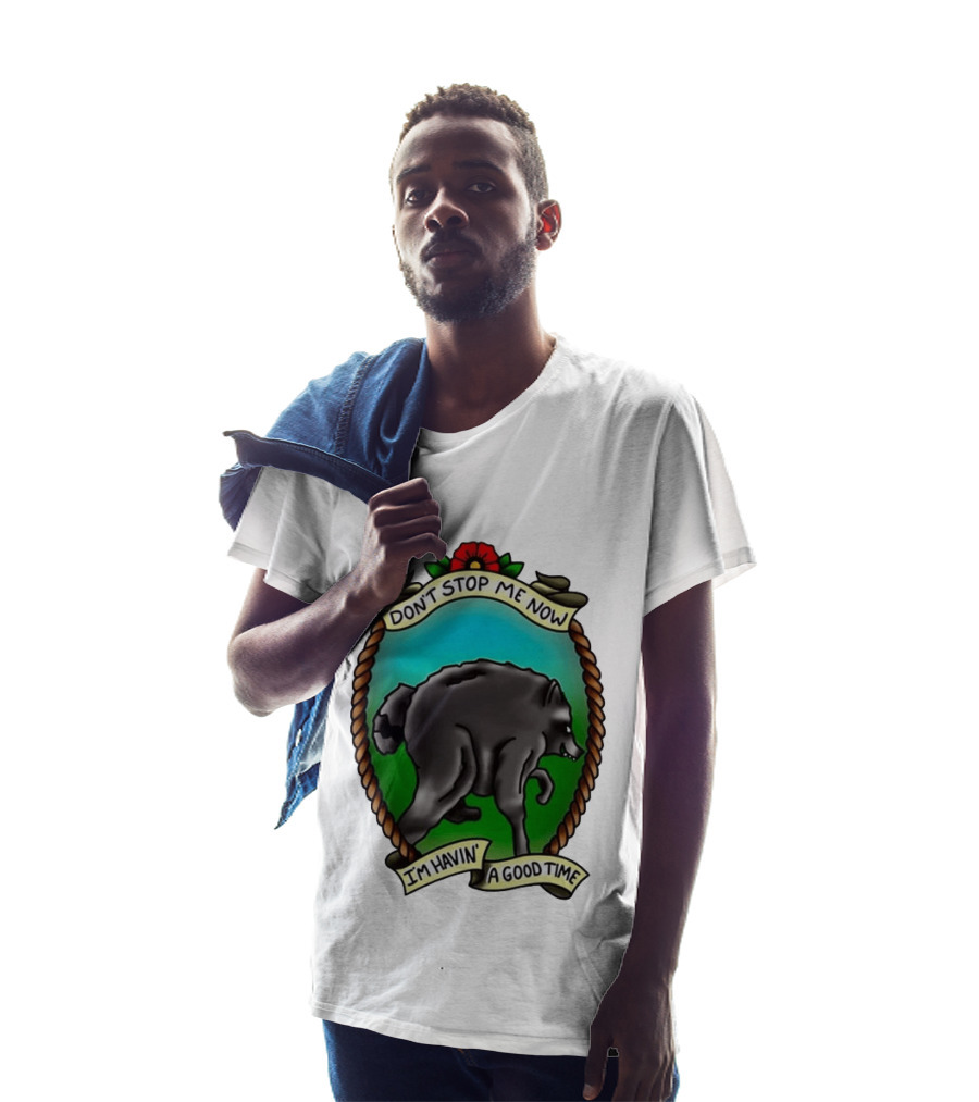 Dancing Wolf Don't Stop Me Now I'm Havin' A Good Time T-Shirt