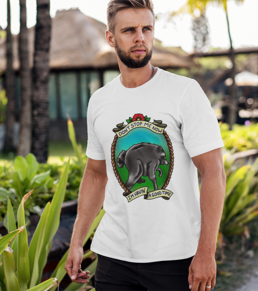 Dancing Wolf Don't Stop Me Now I'm Havin' A Good Time T-Shirt