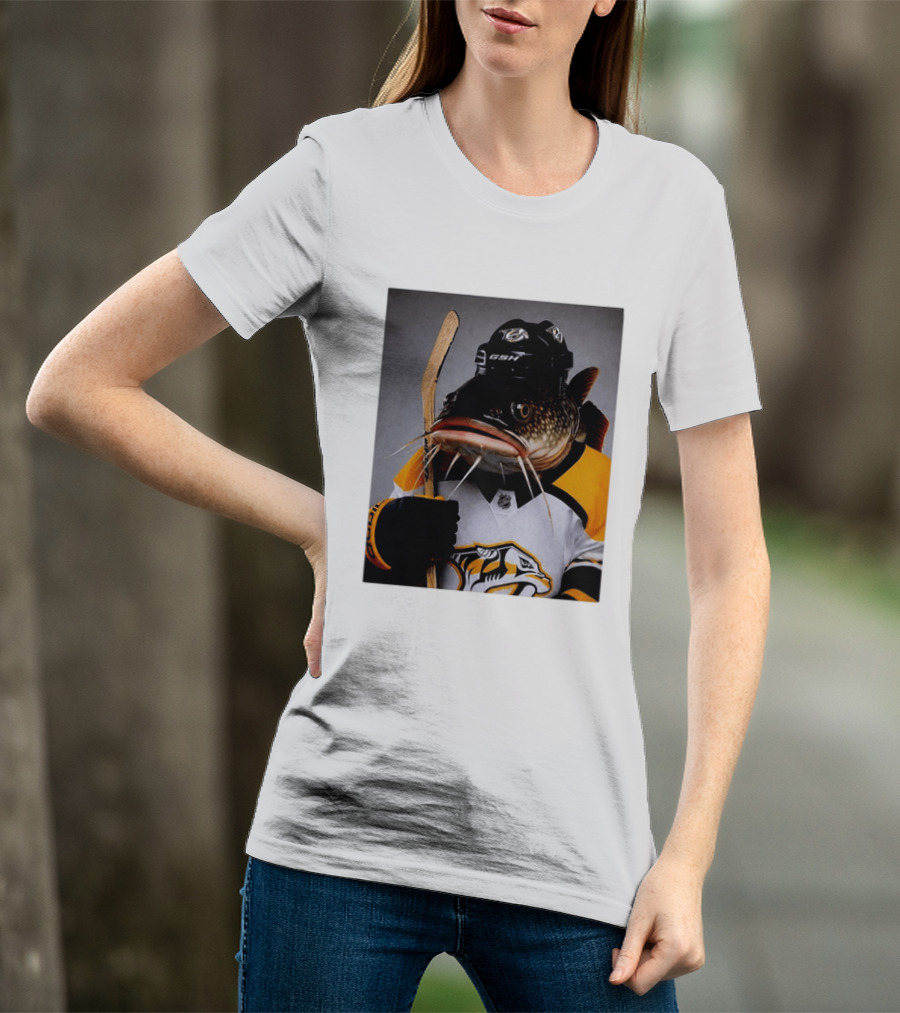 Nashville Predators Catfish Hockey Mascot Community Spirit T-Shirt
