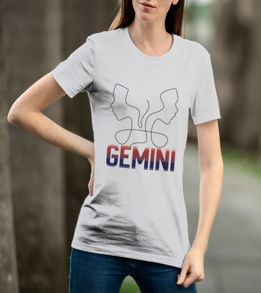 Gemini Zodiac Rainbow Outline LGBTQ Pride T-Shirt