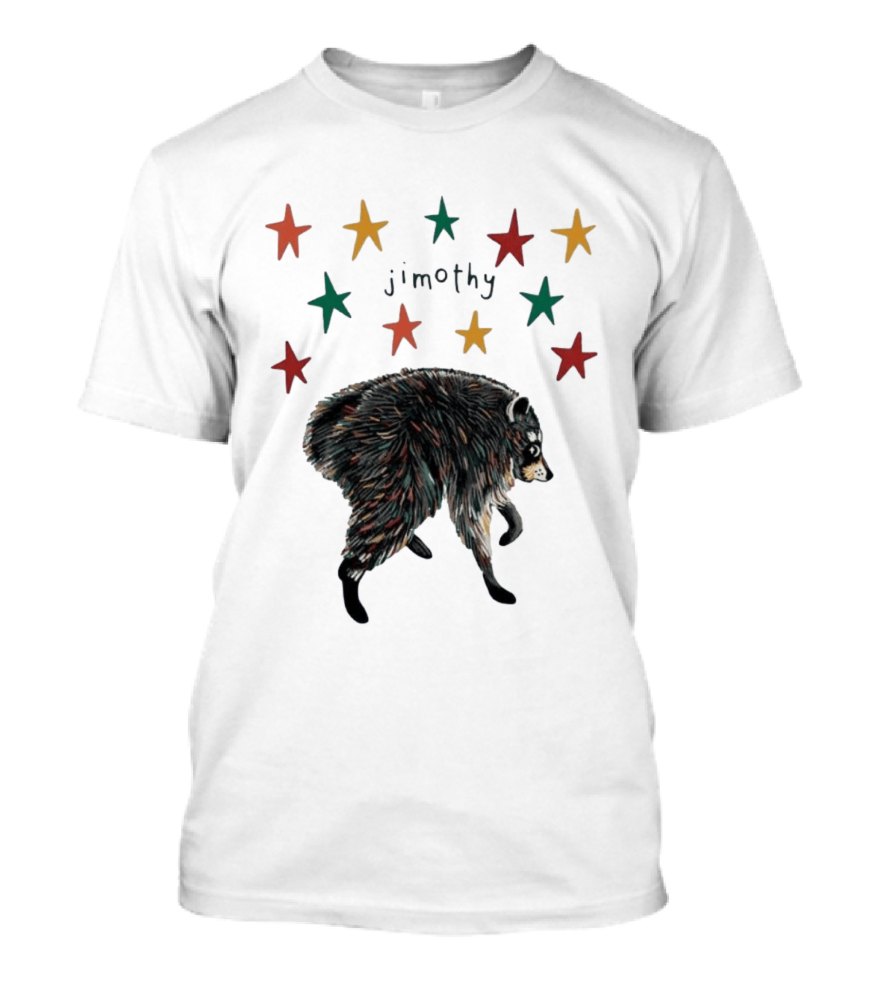 Jimothy Colorful Bear Stars Whimsical Animal T-Shirt