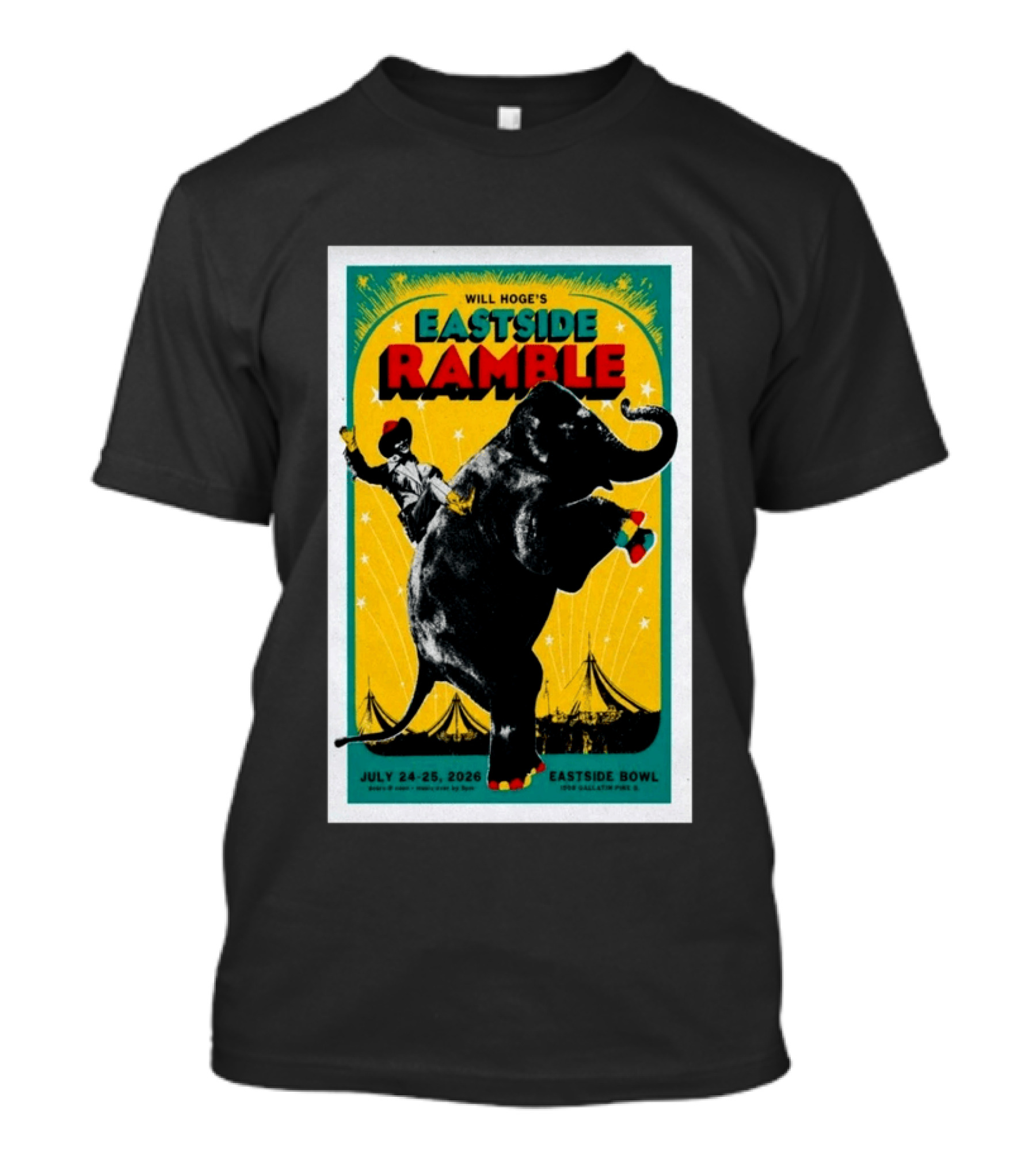 Will Hoge Eastside Ramble Nashville TN July 24 25 2026 Elephant Circus Eastside Bowl T-Shirt