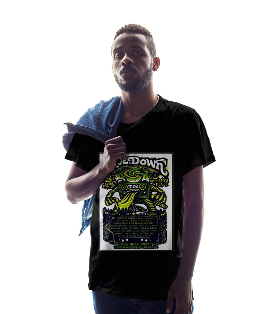 Moe Down Festival July 16 18 2026 Featuring Umphrey's McGee Cabinet Daniel Donato At Westend Fairgrounds Gilbert PA T-Shirt